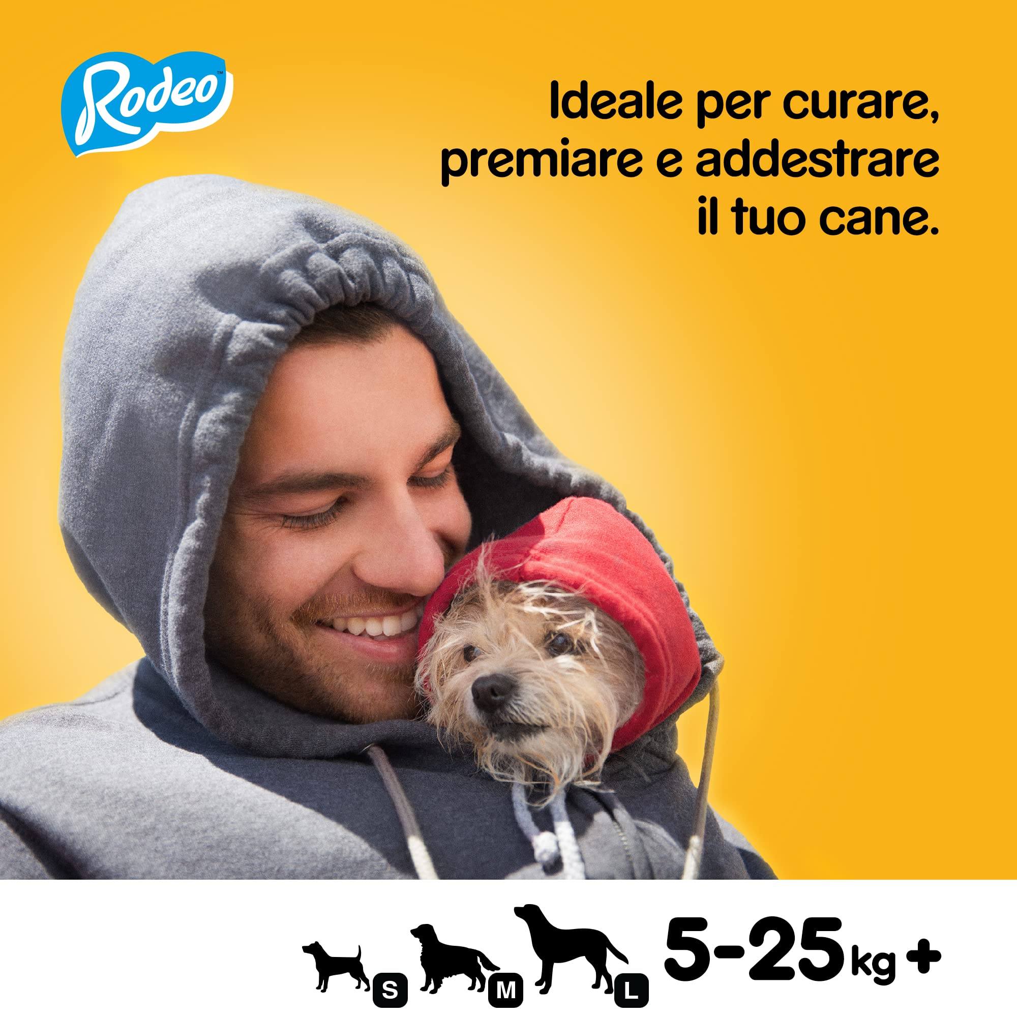 Pedigree Rodeo Ropper, Snack per Cani al gusto Pollo e Bacon, 10 Confezioni da 123 g, 70 stick in totale