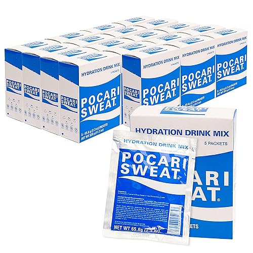 Pocari Sweat Electrolyte Drink, 20 Box Case, 5 Packets Per Box, 100 Packets Total – Hydration, Replenishment & Recovery Beverage - Powder - 1 Ounce (Pack of 20)