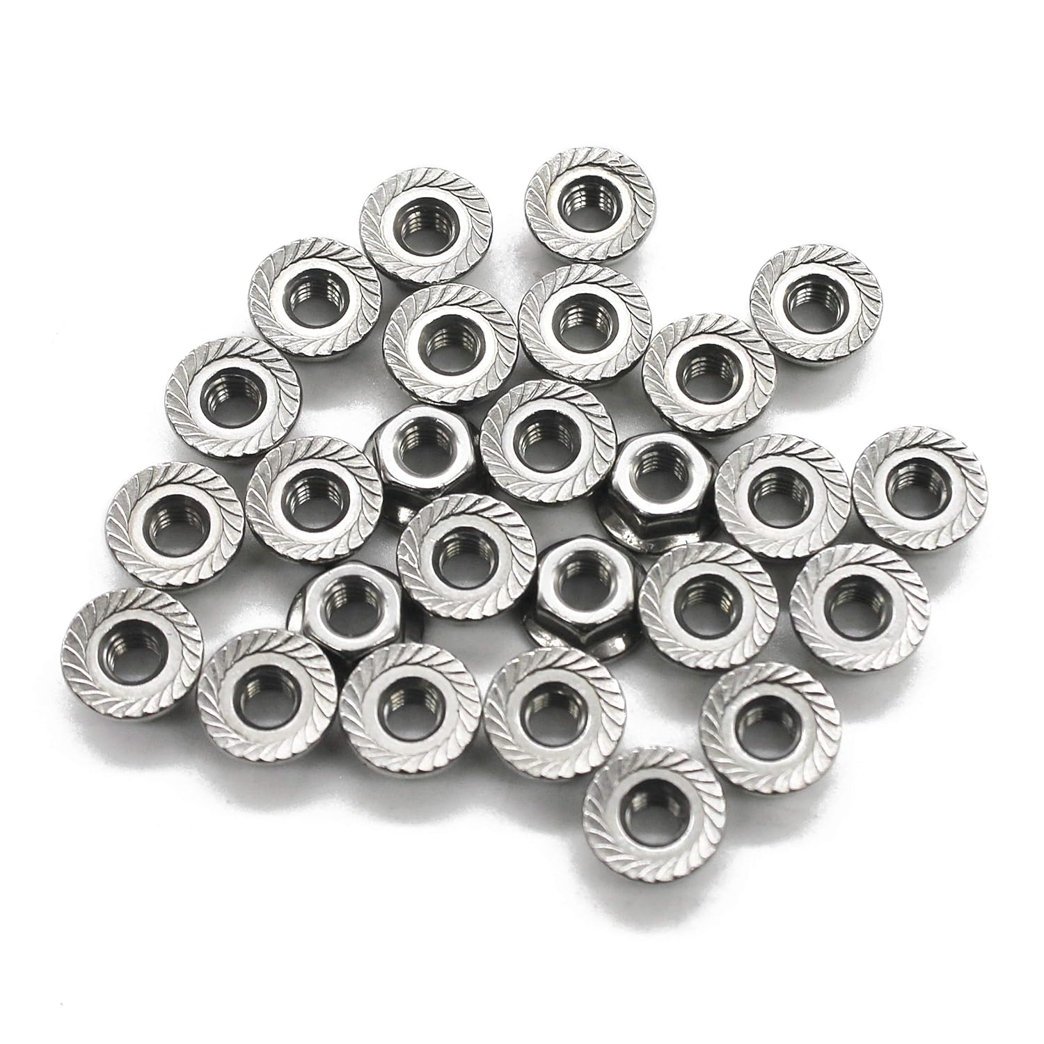 18-8 Stainless Steel Flange Nut, 1/4"-20 Thread Size,(50 PCS),by Fullerkreg