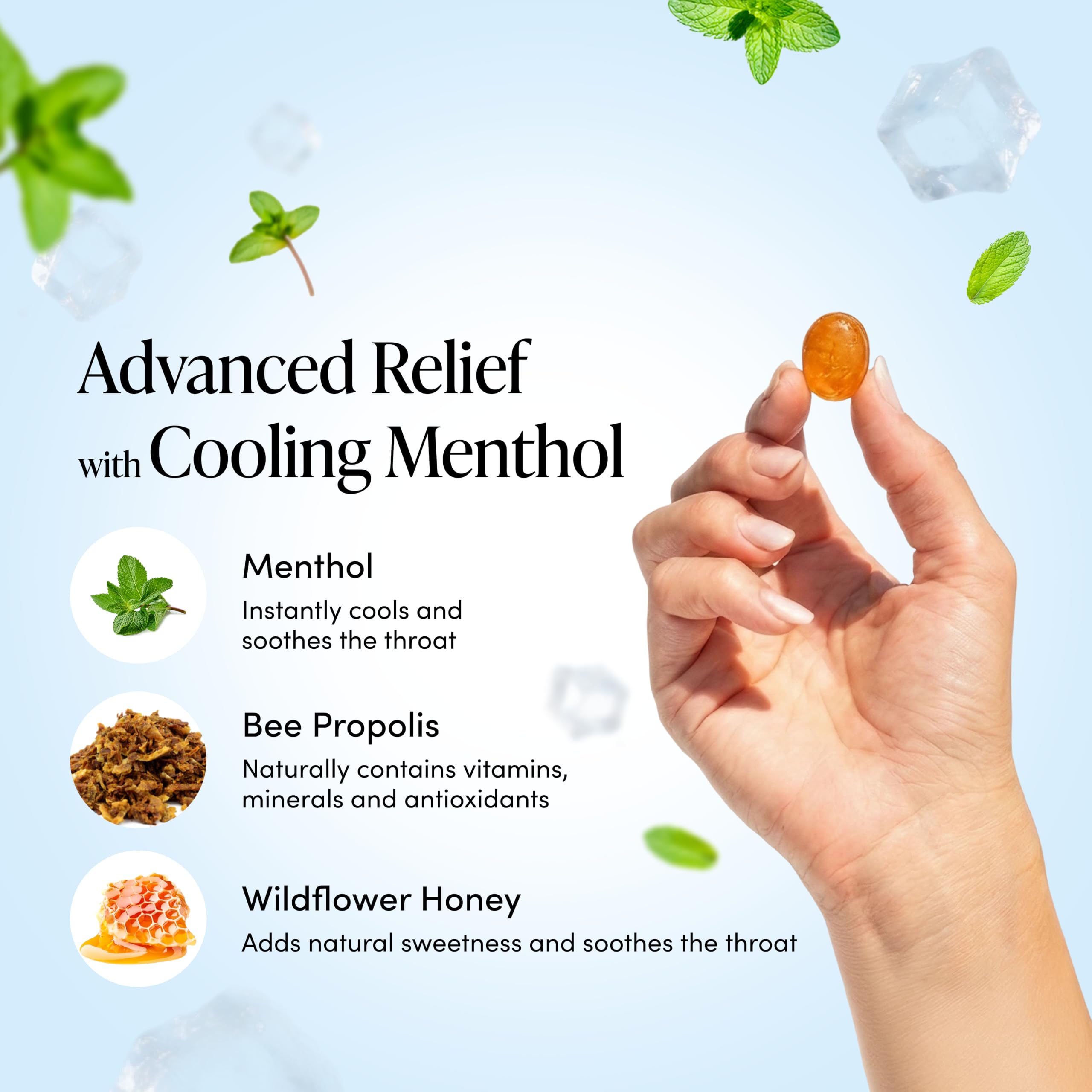 Beekeeper's Naturals Throat Relief Menthol Cough Drops, Lemon Mint, 18Ct — Amazon image 4