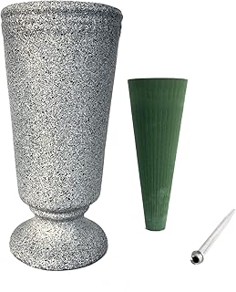 Grave Vase Cemetery Grave Decoration for Cemetery Grave Headstone Flower Vases with Spikes and