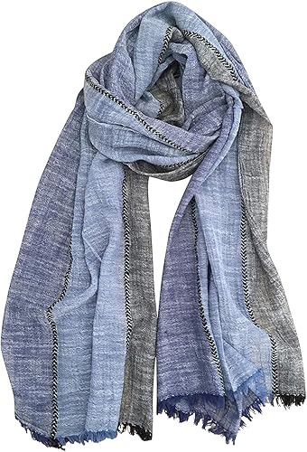 GERINLY Bufanda de verano con bloques de color para hombres, cuello largo, chal urbano, bufanda de regalo para hombres