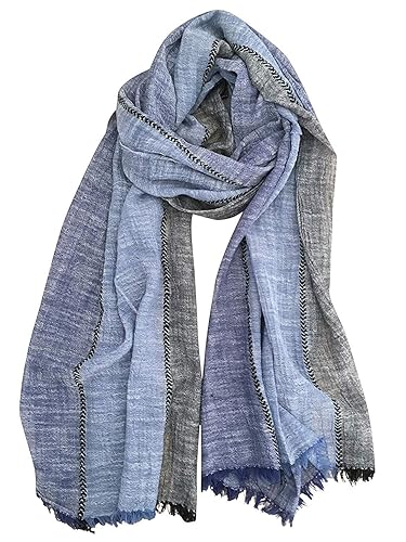 GERINLY Color Block Winter Scarf for Men Long Neck Wraps
