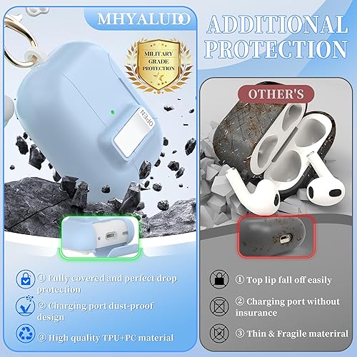 Miniatura 5 de Funda para AirPods Pro de 21 generación con kit de limpieza, soporte ajustable antideslizante, revestimiento antihuellas y precisión, cubierta de