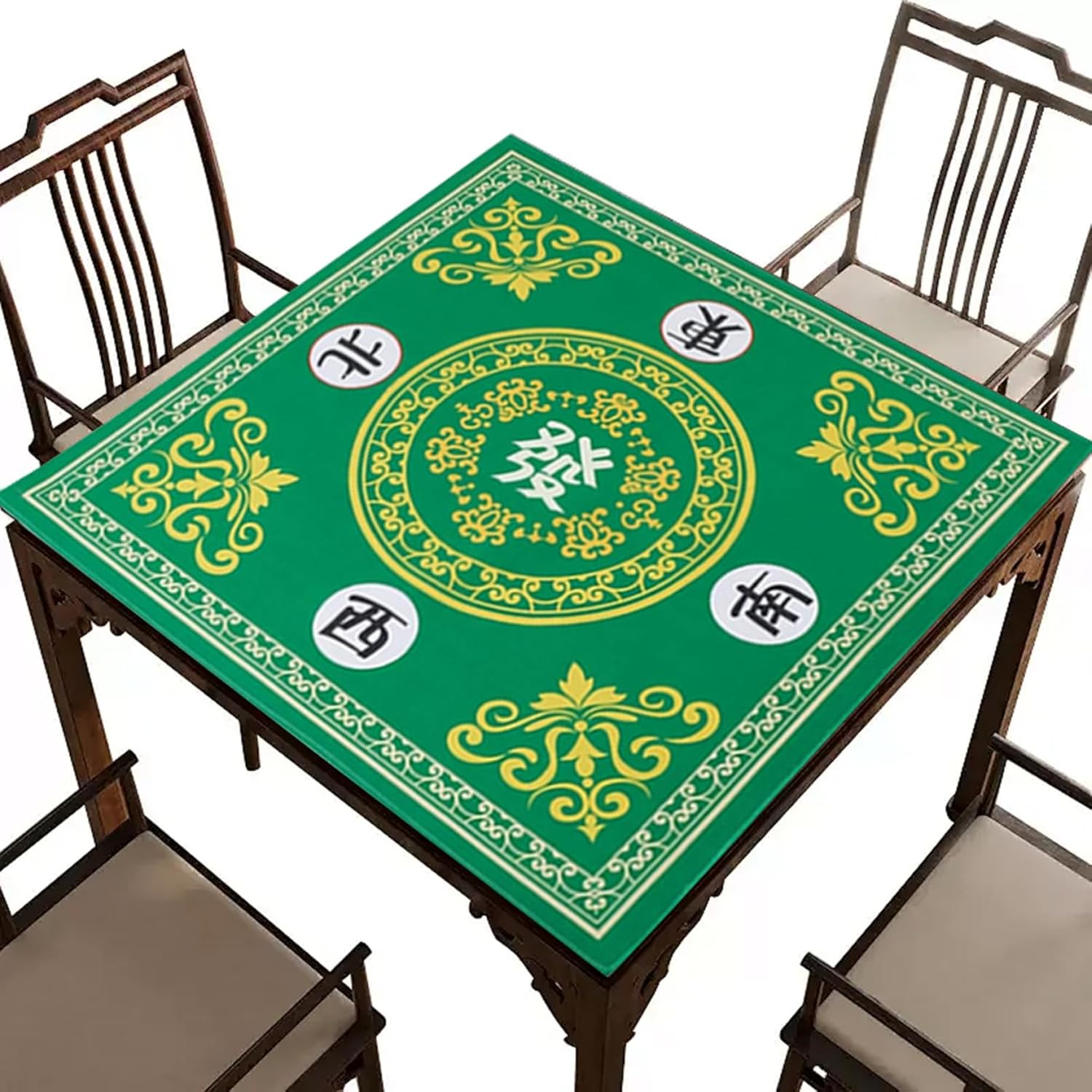 Mahjong Mat 27.6x27.6 Polyester Mahjong Table Mat with Clear Prints Fade-Resistant Mahjong Mat for Table Card Board Tile Games Gift, Style 2 Mahjong Mat for Table