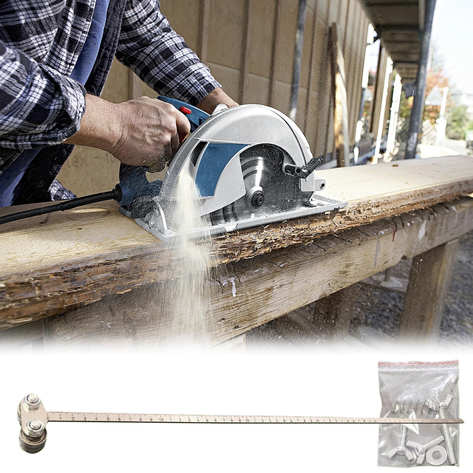 Guida di posizionamento per legno | Strumento di misura da taglio con guida regolabile da 60 cm - Seghe circolari Guida al taglio - per la lavorazione del legno industriale della falegnameria officina