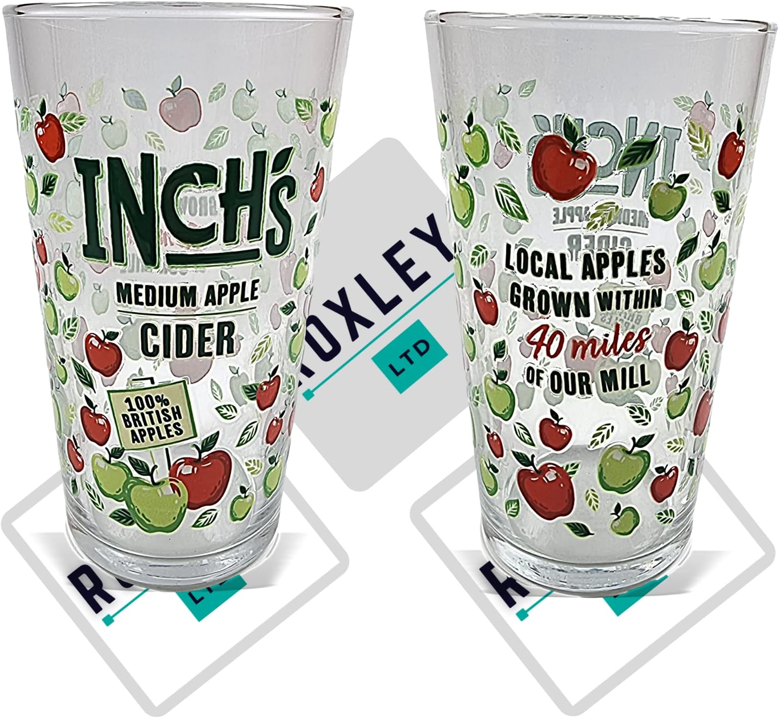 Strongbow Heritage Pint Glasses CE 20oz / 568ml Set of 4 Toughened