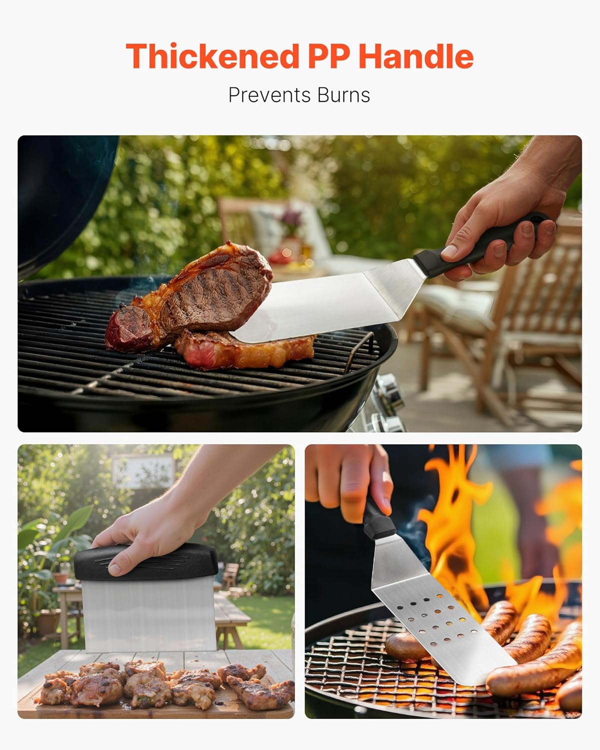 VEVOR 28PCS Griddle Accessories Kit, Flat Top Grill Accessory, Enlarged Spatula Gift Set, Stainless Steel Grilling Tools with Basting Cover, Tong, Burger Press, Carry Bag, for Outdoor BBQ Teppanyaki