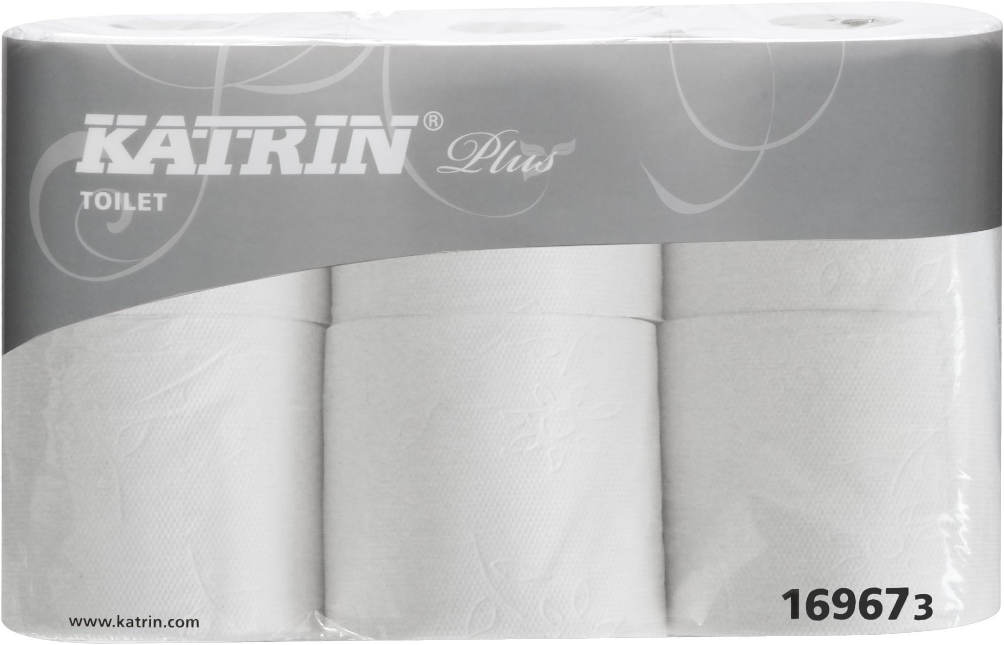 Katrin169673 Plus Toilet Roll 143 Sheet Embossed White 3ply - Pack of 42
