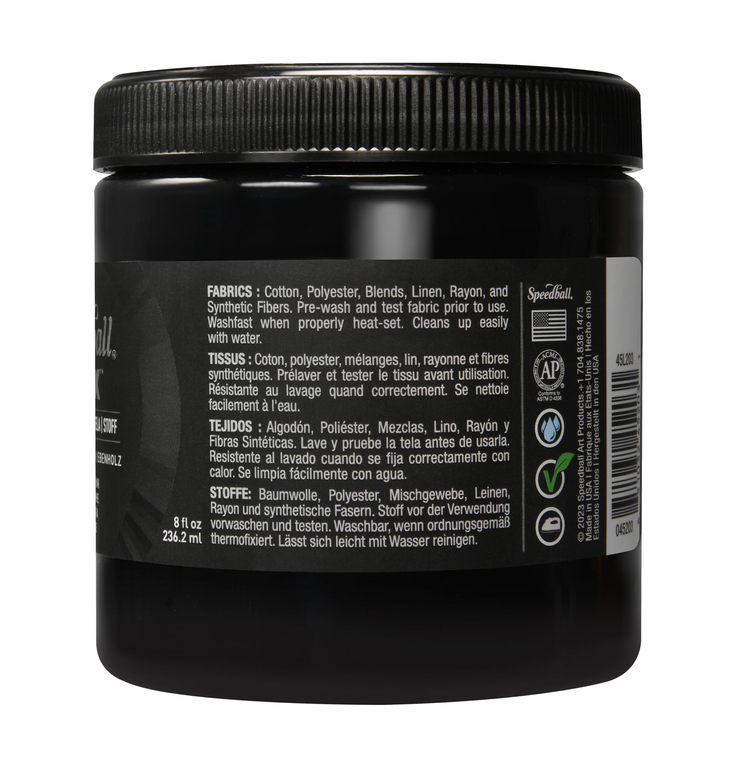 Speedball Flex Screen Printing Fabric Ink Ebony 8oz, for Home Decor Bags, T Shirt, Essential for Artists Craft Kit - Image 2