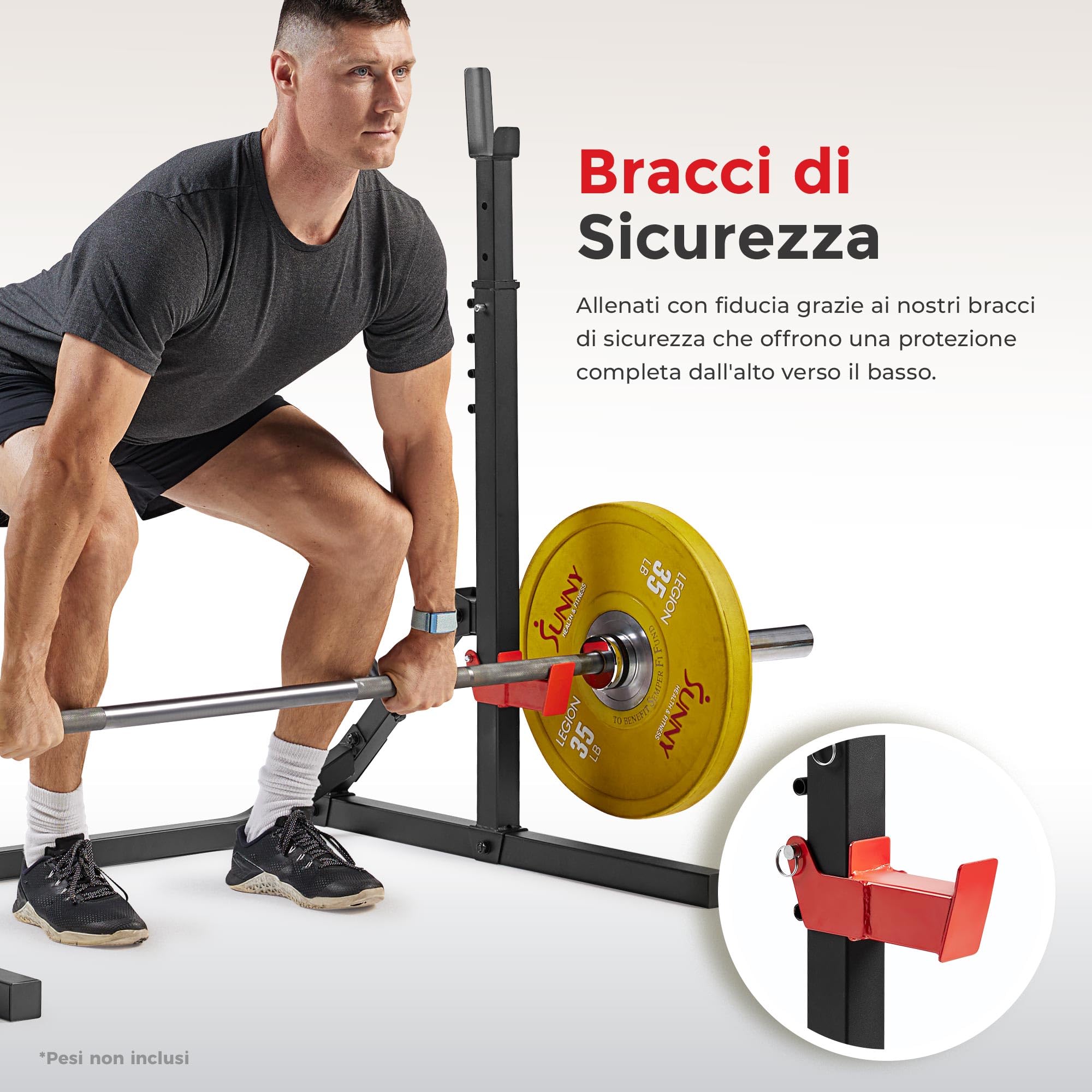 Sunny Health & Fitness Power Cage/Half Rack per Allenamento Home Gym