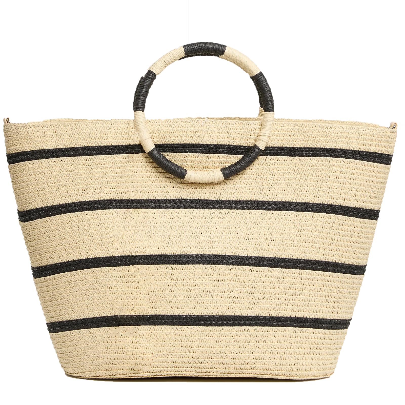 TOFUNTOY Beach Bags for Women Straw Tote Bag Summer Beach Bag Large Woven Straw Tote for Vacation Holiday