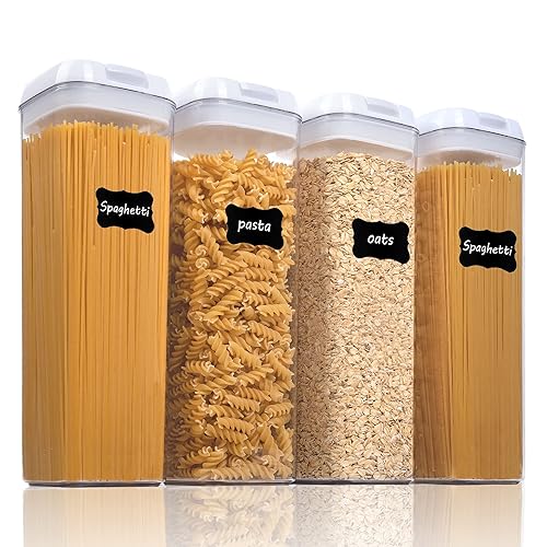 Spaghetti Storage Containers Plastic White Locking Lids