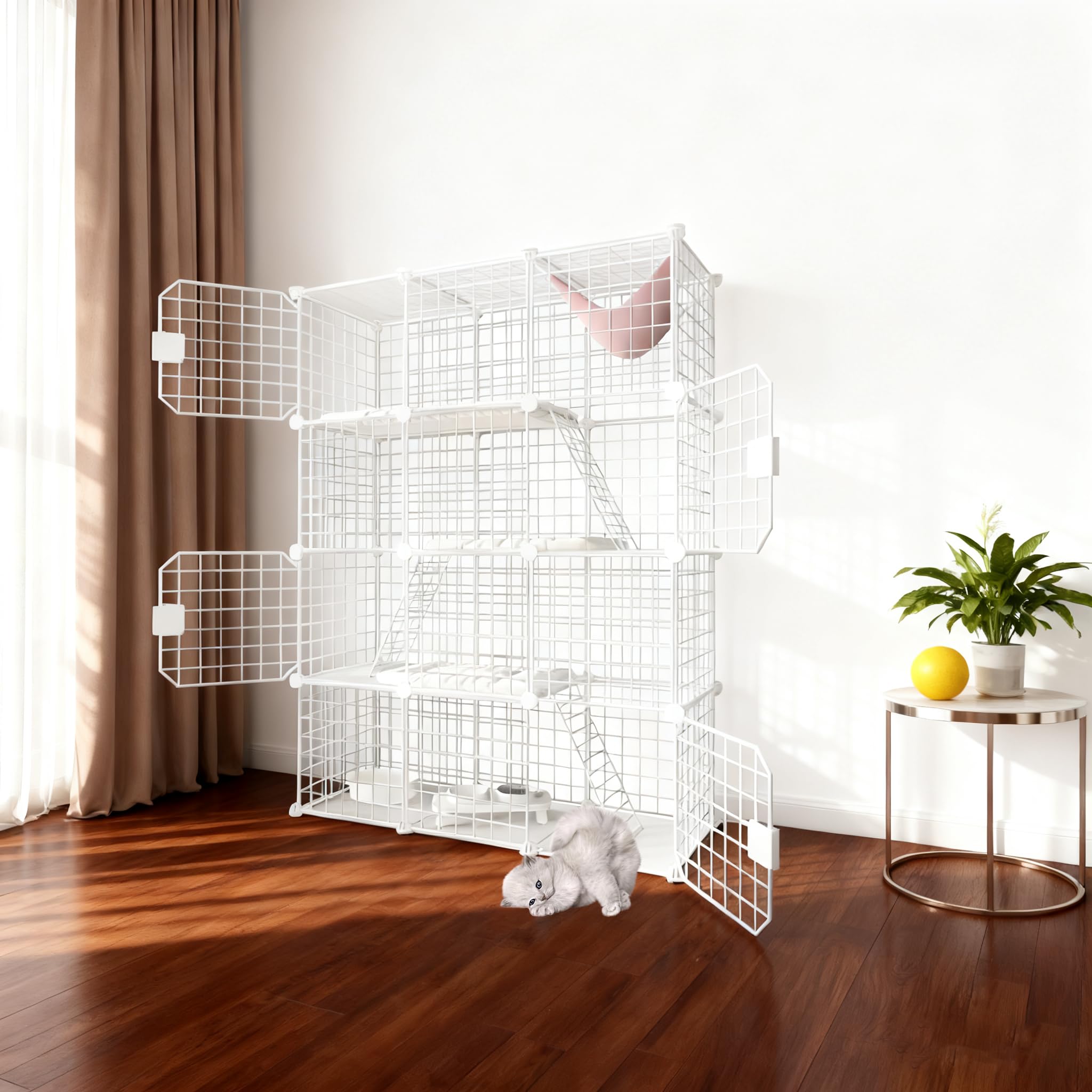 Photo 1 of Large Cat Cage Enclosure - Indoor DIY Playpen, 41.3"x41.3"x55"H