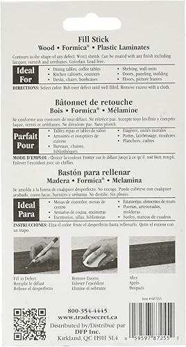 Miniatura 2 de Varilla de llenado de madera para varias superficies (juego de 6), ideal para retoques y reparaciones en suelos de madera dura, muebles, armarios y