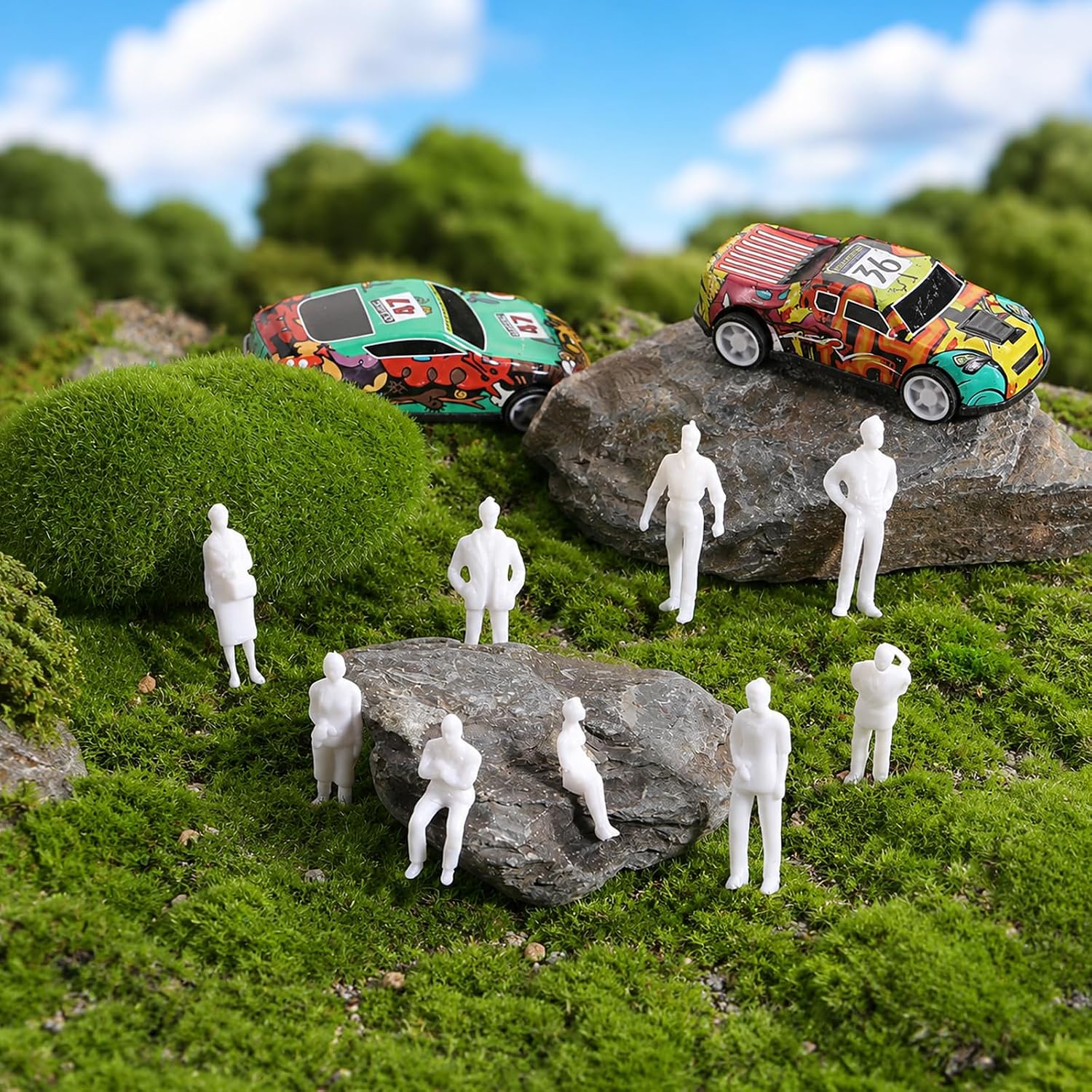 Mini People Figurine 100Pcs 1:50,Miniature People Figurine for Model Train