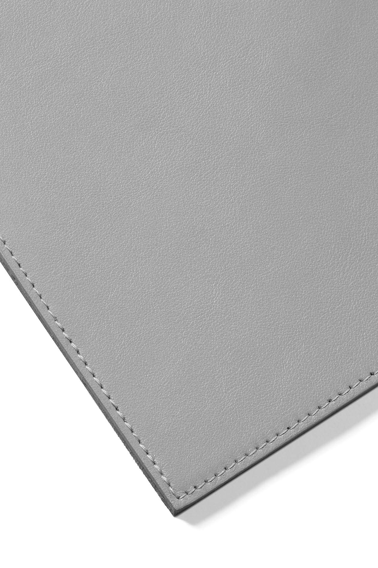 Durable Schreibunterlage aus hochwertigem, soften Leder, 650 x 450 mm, rutschfest, Made in Germany, grau, 730510