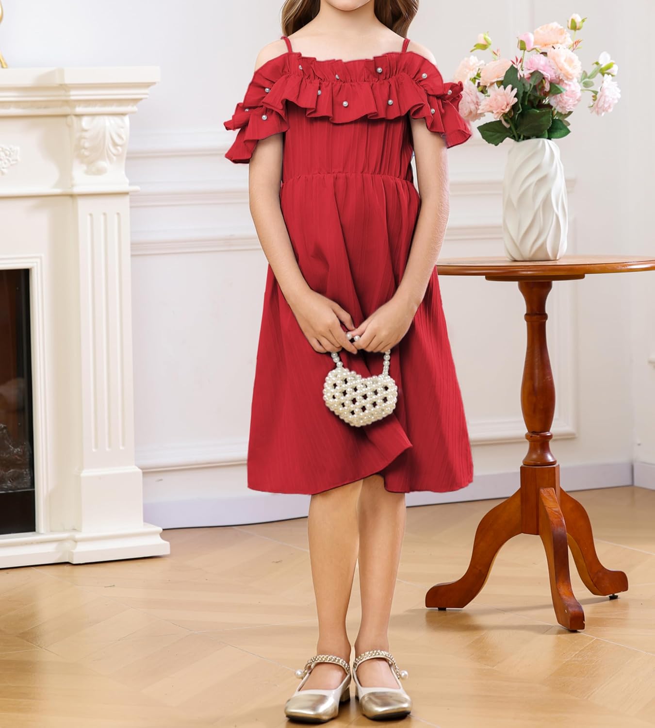 Spring Winter Girl Twirl Ruffled Swing Dress for 7-12 Years - Image 3