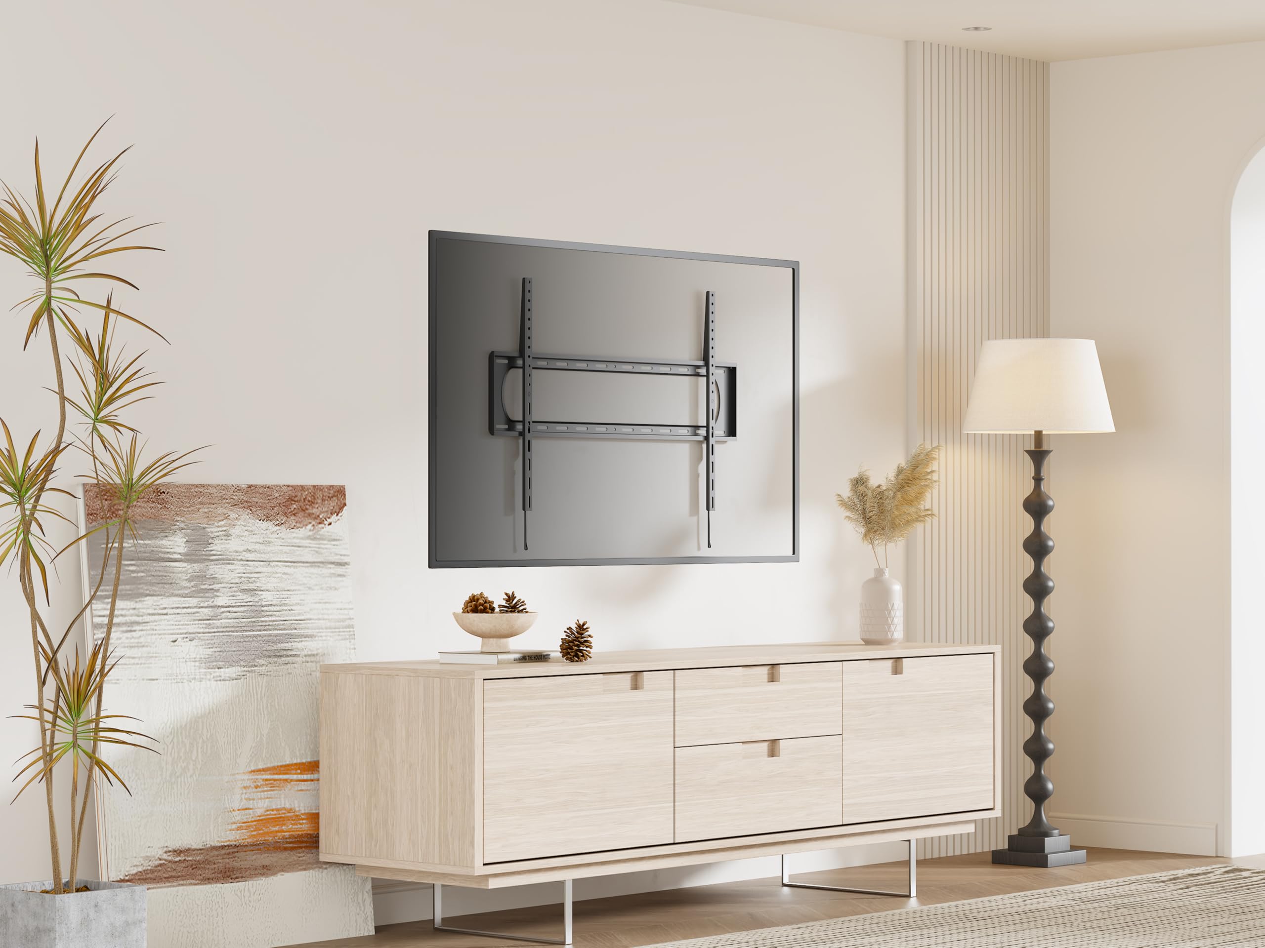 TECHLY 367027 - Soporte de pared inclinable Slim TV LED LCD 60-120" Negro