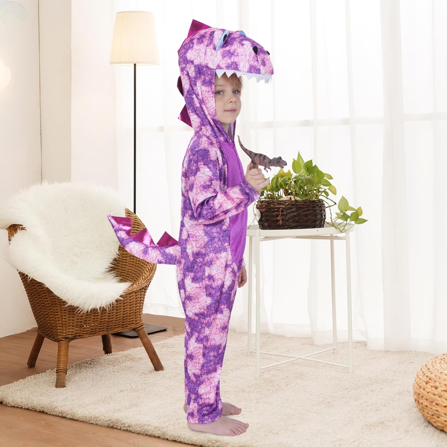 Lingway Toys Dinosaur Onesie Kids, Dinosaur Costume Kids, Dinosaur Jumpsuit for Halloween & Birthday Gift - Image 5