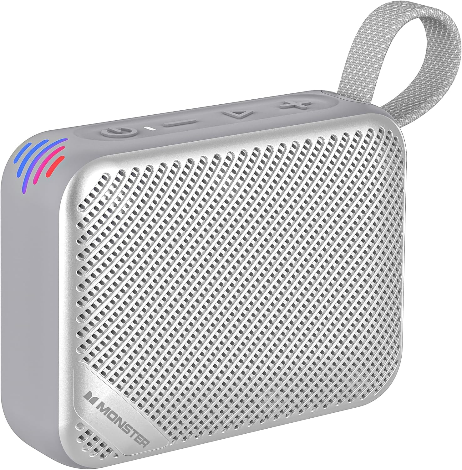 Monster S360 Portable Bluetooth Speaker - IPX7 Waterproof, 20H Playtime, Bluetooth 6.0 (Enhanced), Powerful Stereo Sound, TF Card Slot, Clear Hands-Free Calling - Ideal for Home, Outdoors, Travel Gray - 1