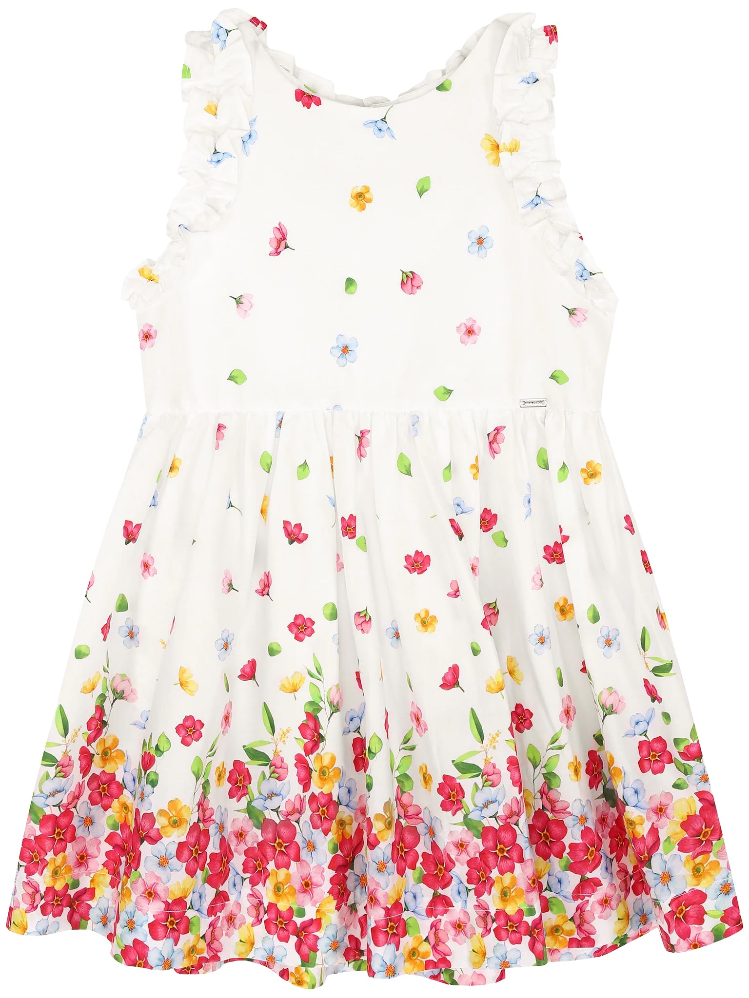 Mayoral Vestito Bambina Estivo Floreale Bianco 7 Anni 3951