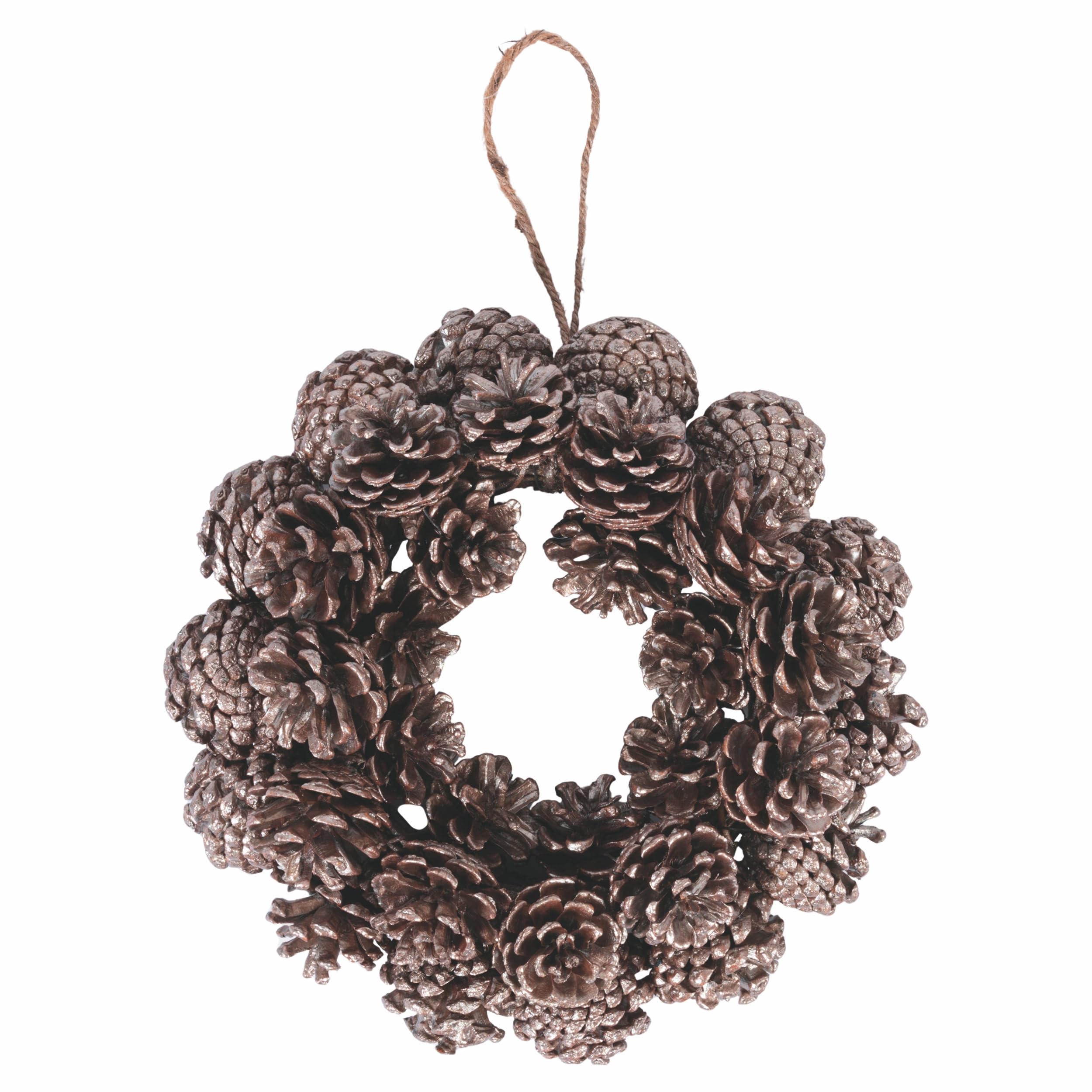 XMas Natural Rattan and Pine Cones Garland Champagne Diameter 28 x 8 cm