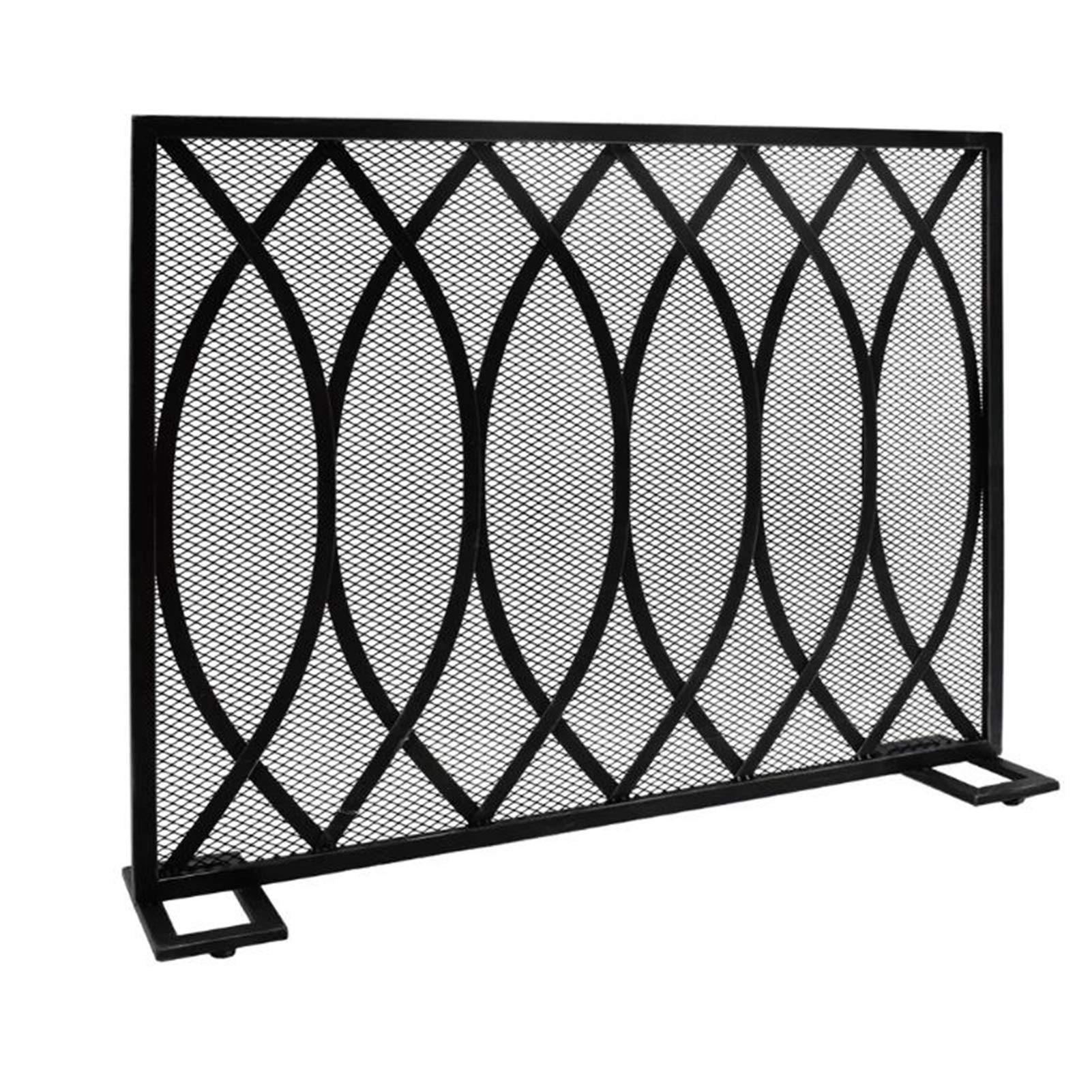 Protezione per schermo antincendio Spark Guard, protezione per camino, pannello antincendio in ferro solido e sicuro per stufe a legna e carbone, griglie - H 82 cm (nero) Matrimonio (oro) (nero)