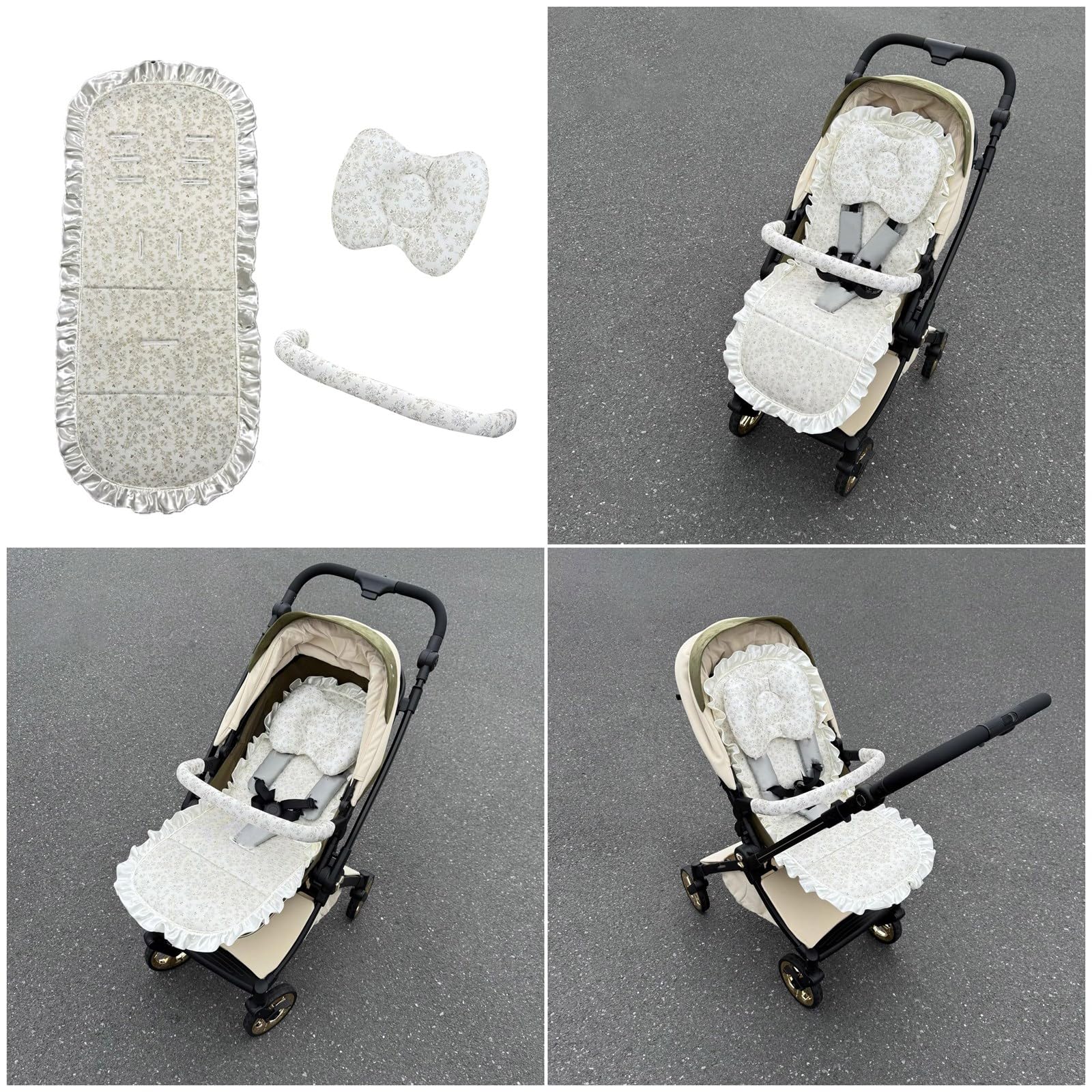 Almohadilla de refrigeración para cochecitos, tela de seda de hielo, funda para reposabrazos, alfombrilla para reposacabezas para uso diario, accesorio de viaje, protector de asiento para cochecitos