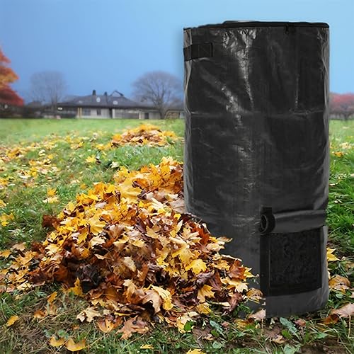 Miniatura 5 de Bolsas de compost de 34 galones, bolsas de compost de jardín para botes de basura de jardín y patio (negro, 1 unidad)