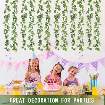 Dolicer 6Pcs Artificial Monstera Leaf Vines 5.6Ft Greenery Garland