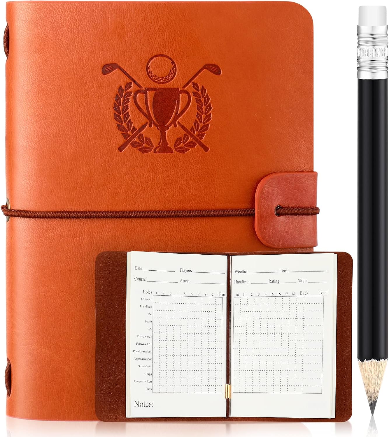 PU Leather Golf Scorecard Book Golf Journal Golf Notebook Golf Log Book