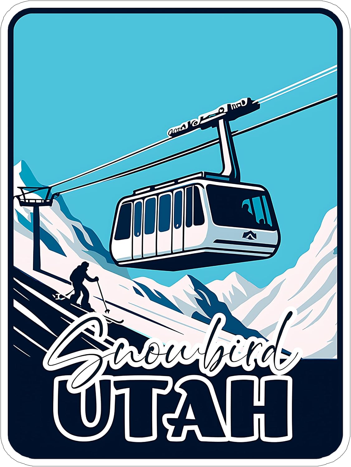 Snowbird Utah Waterproof Vinyl Sticker 4 Inch Decal