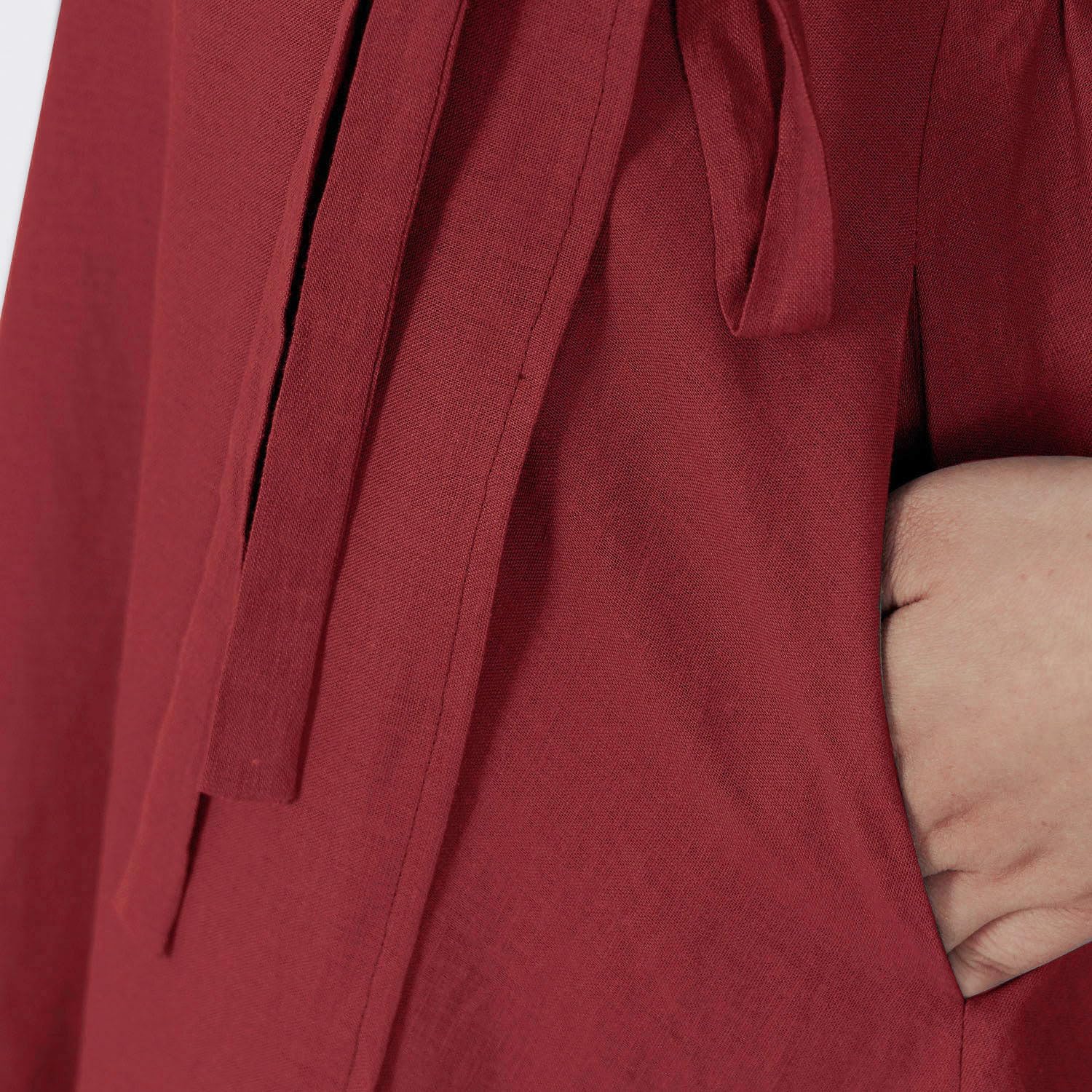 Mingyuezai Womens Wrap Skirt Ankle-Length Vintage Linen Skirts - Image 2