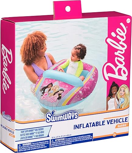 Miniatura 7 de Swimways Barbie - Vehículo inflable para barco acuático, flotadores inflables de piscina y juguetes de piscina para niños, suministros de fiesta en