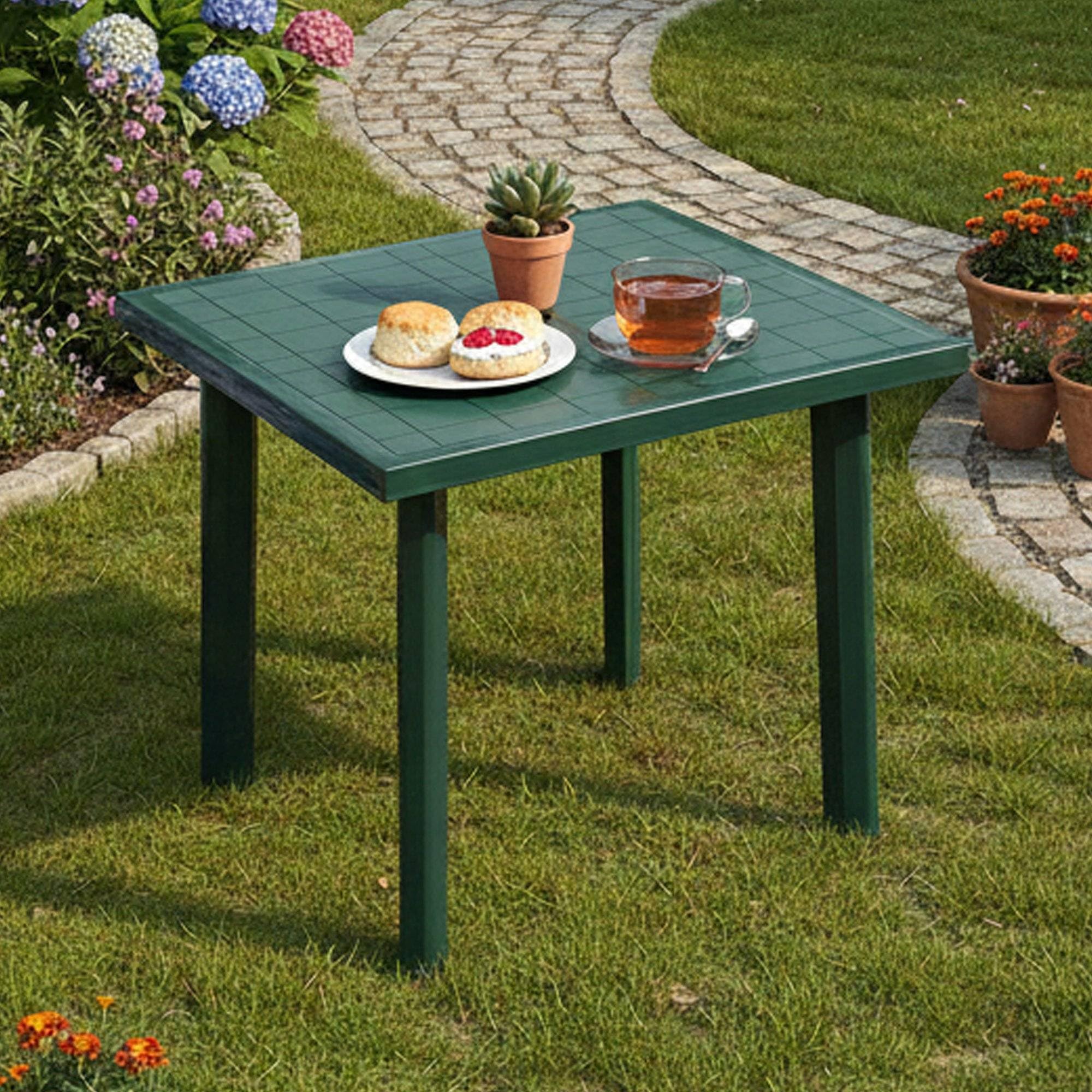 Dmora - Table rectangulaire modulable, Made in Italy, 80 x 75 x 72 cm, Couleur verte