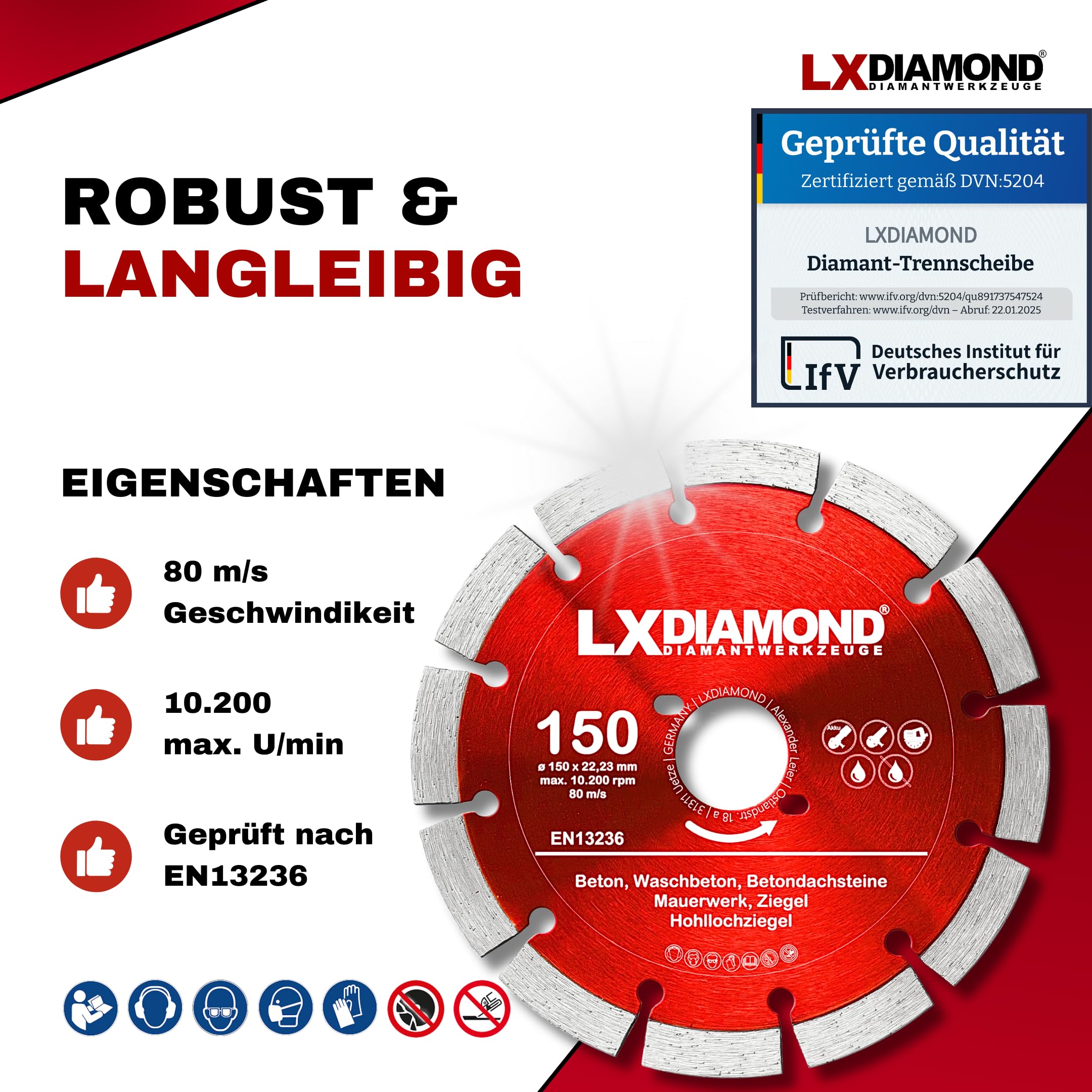 3x Diamant-Trennscheibe 150mm - Diamantscheibe passend für Bepo FFS 150 151 Montagefräse Fensterfugenschneider - 150 mm Trennscheibe für Beton Mauerwerk Ziegel - in Premium Qualität