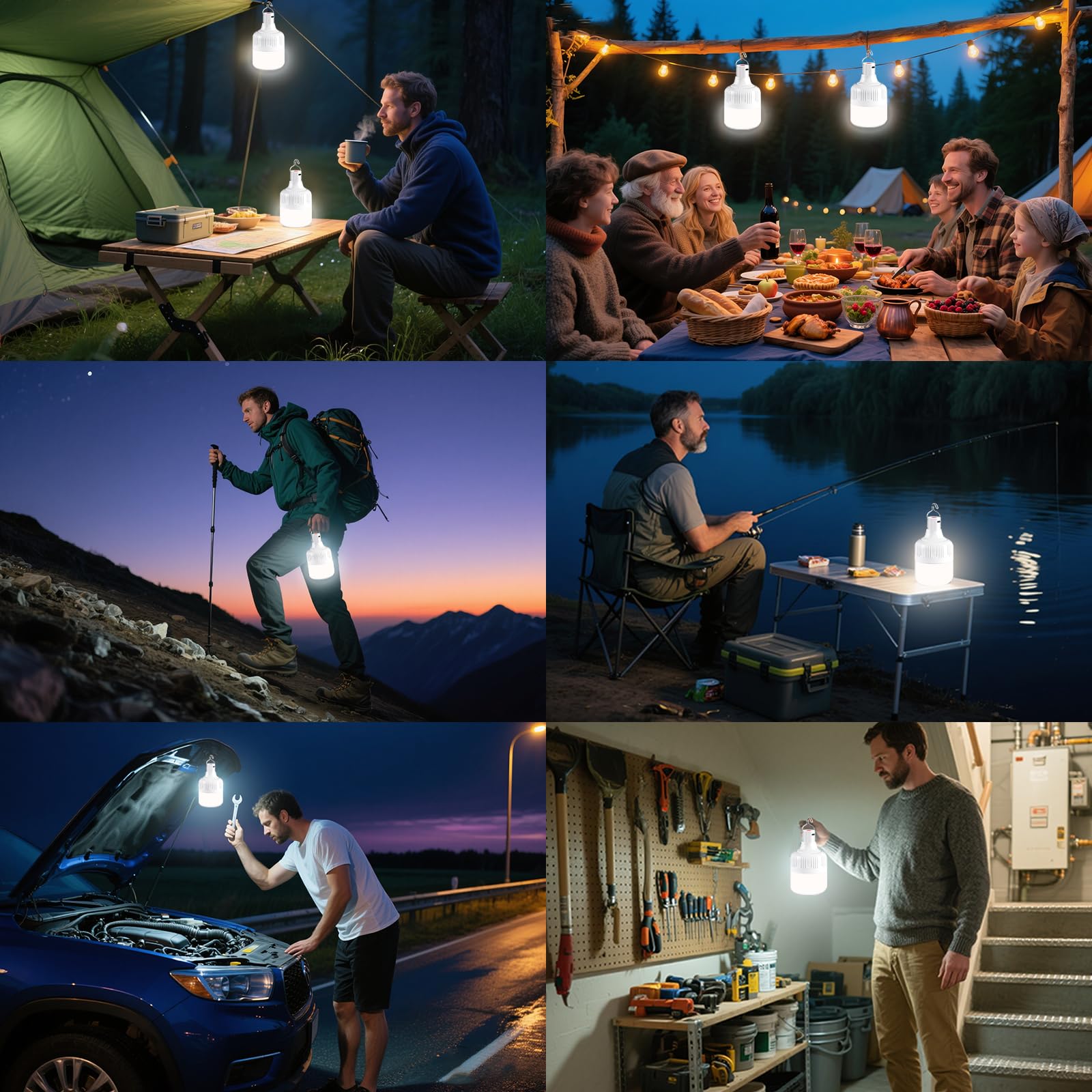 Lámpara Camping USB Recargable LED Portátil 3 Modos Impermeable