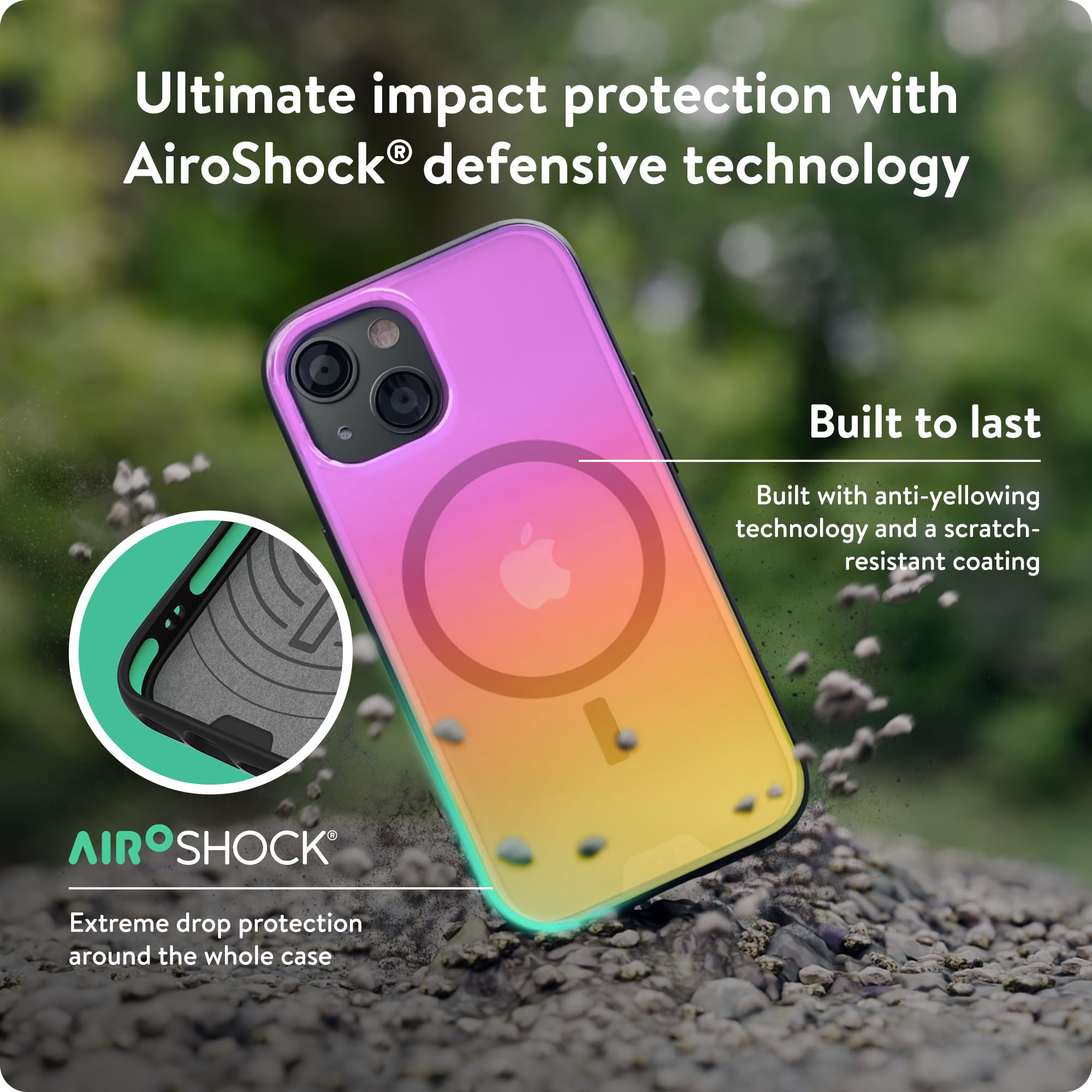 Mous Case voor iPhone 15 Pro Max Duidelijke - Clarity - Iridescent - iPhone 15 Pro Max Case - Krasbestendig Kristalhelder en Slank Ontwerp - Hoesje Schokbestendig