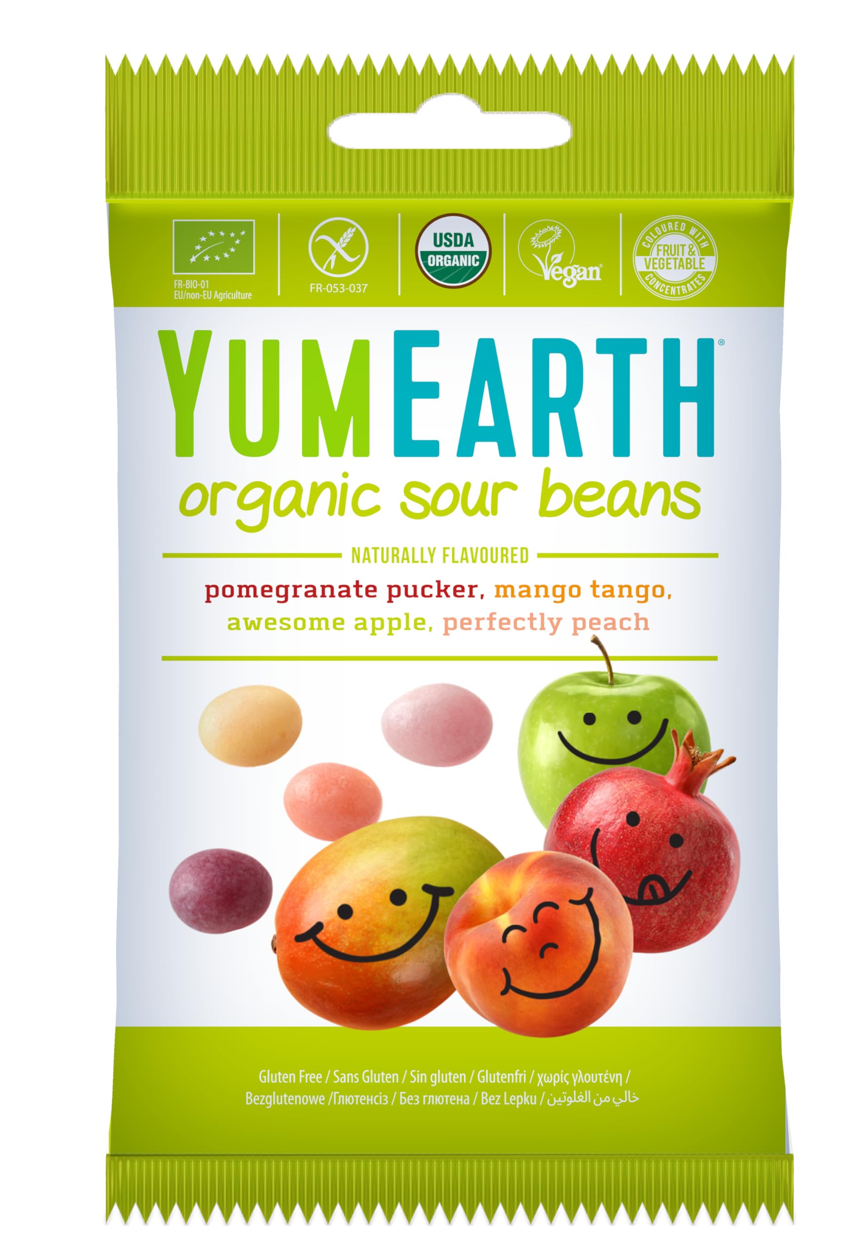 Yum Earth Organic Sour Beans, 50 Gm