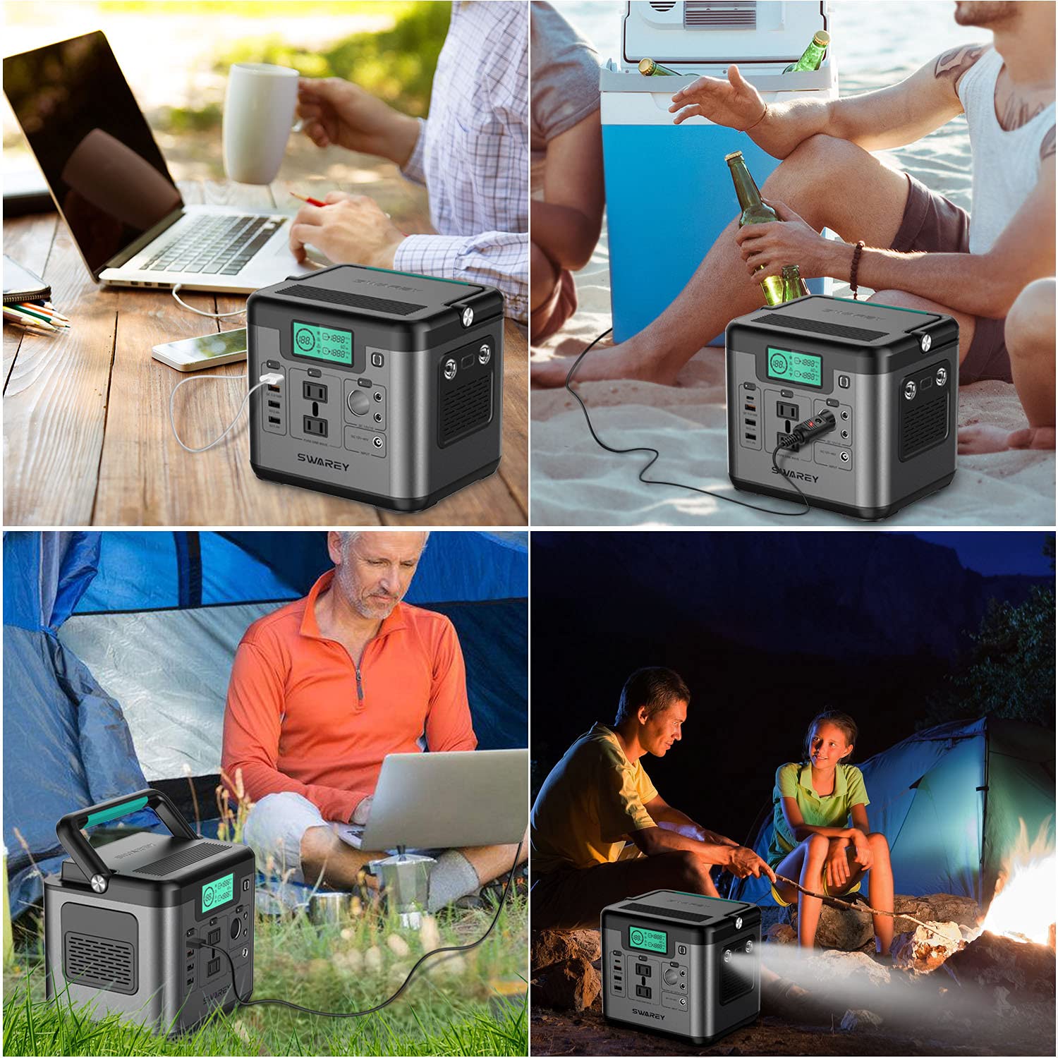 Amazon.co.jp: SWAREY ポータブル電源 518.4Wh 長寿命 定格出力500W