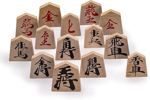 Miniatura 2 de Conjunto completo de piezas de madera de Shogi de ajedrez japonés o koma