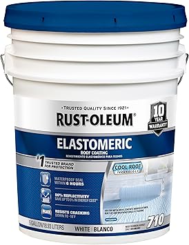 Rust-Oleum 4.75 Gallon 301994 Elastomeric Roof Coating, 710 White