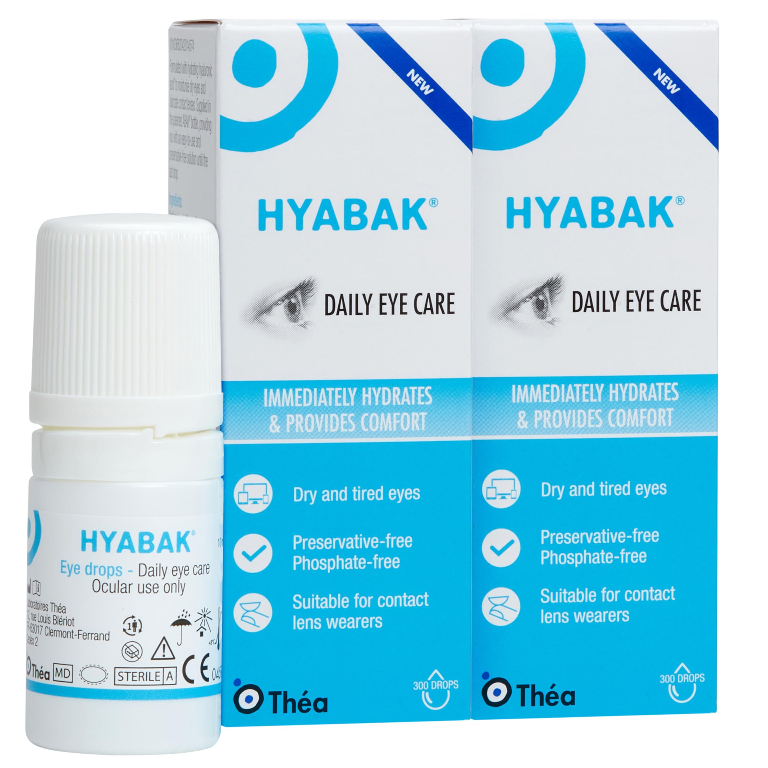 Eye Drops to provide comfort and relief for Dry Eye |For dry eyes, caused by environmental factors ISuitable for Contact Lens Wearers and screen users |Preservative-Free|2 PACK|10ml (600 Drops)