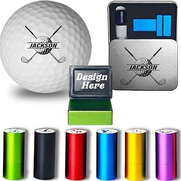 Custom Golf Ball Stamp Box, Personalized Golf Stamps, Gift for Golfer, Golf Balls Marker Stamper, Golf Accessories, Birthday Gifts for Men, Fathers Day Design-01