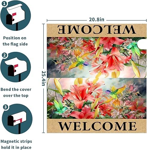 Miniatura 80 de Funda para buzón de águila calva con bandera estadounidense, tamaño estándar, 18 x 21 pulgadas, patriótica, impermeable, para buzón de correo