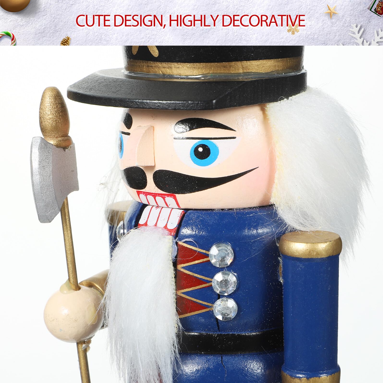 MAGICLULU Colgador para Calcetines Navideños Cascanueces de Madera y Aleación de Zinc Soporte Resistente para Repisa de Chimenea Decoración Navideña 2 Piezas