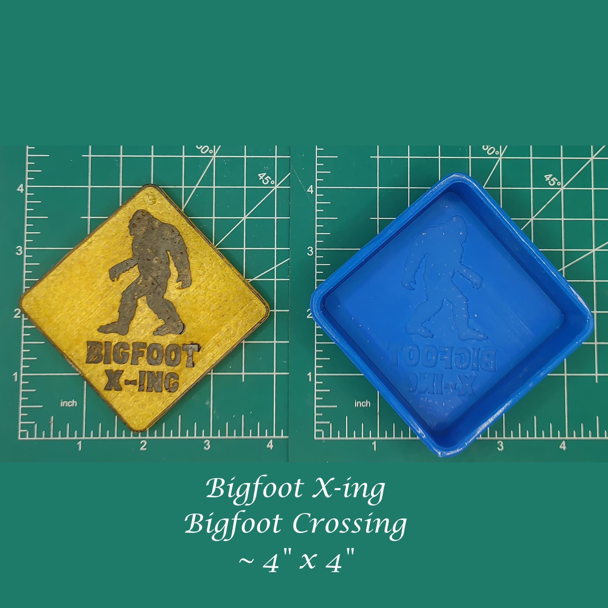Bigfoot Crossing - Bigfoot X-ing - Silicone Freshie Mold -