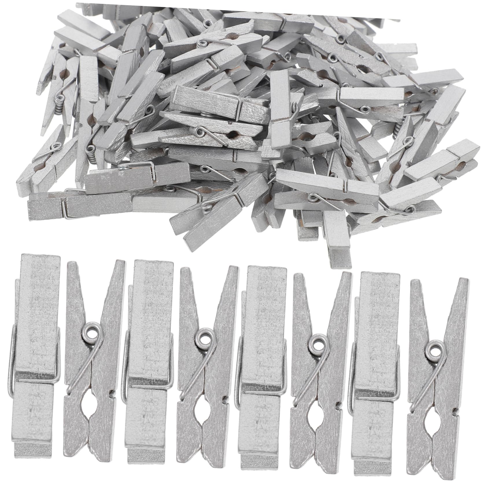 MUCKLILY 100pcs Small Wooden Photo Clips Natural Clothespins for DIY Crafts Memo Cards Wall Decor Lightweight and for Organizing Pictures and Adding Rustic Charm