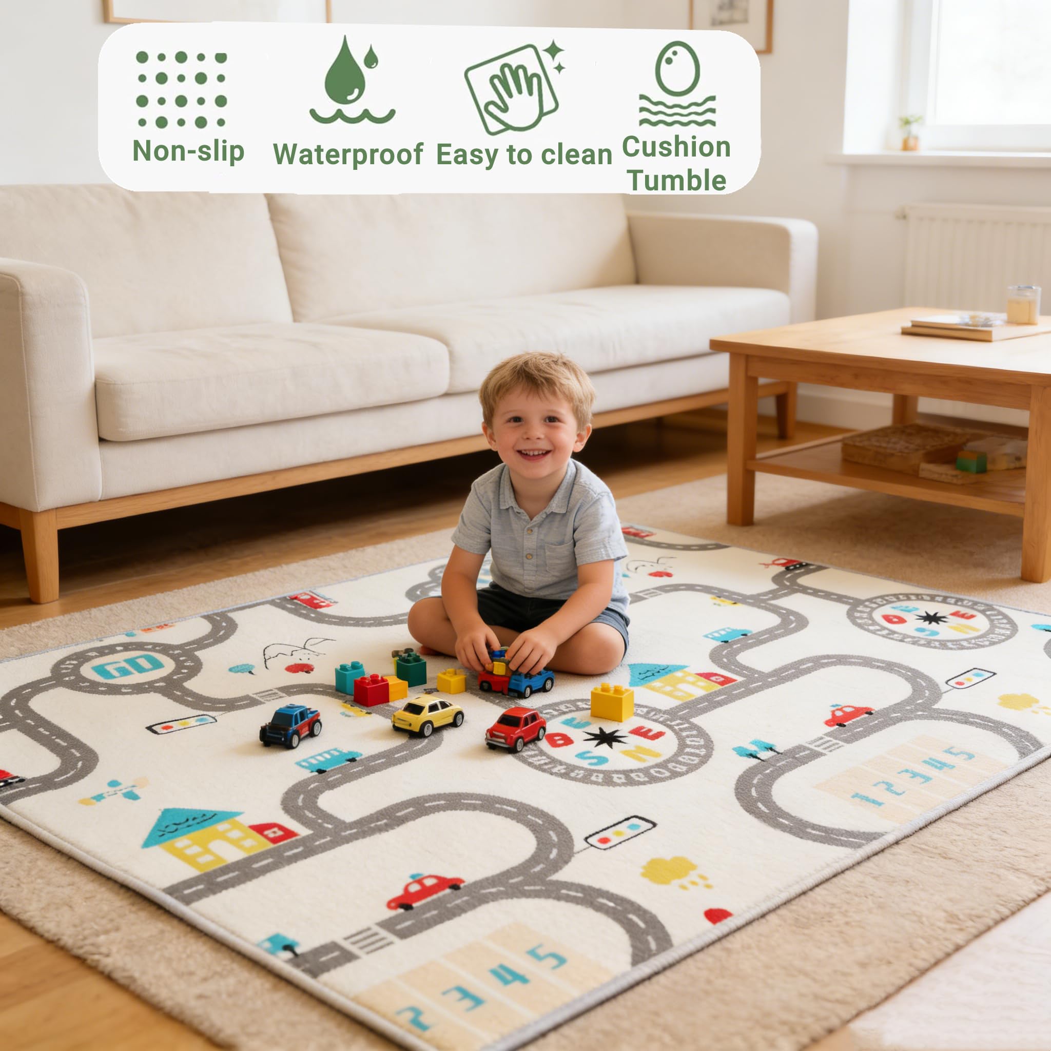 Tappeto da gioco reversibile per bambini, pieghevole, tappetino da gioco, XPE, tappetino da gioco, pieghevole, tappeto double face